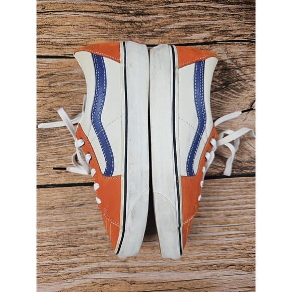 Vans Sk8-Low Leather Skate Shoes Orange/White/Blue Men\'s 8.5 Women’s 10 main image 5